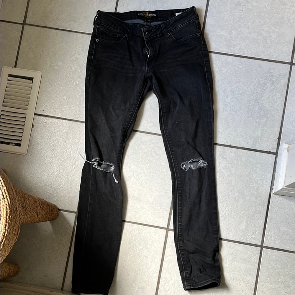 Black Distressed Skinny Jeans